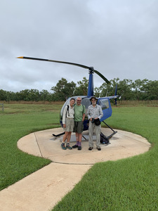 Russell, Gernot and Trudy in front of Heli